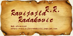 Ravijojla Radaković vizit kartica
